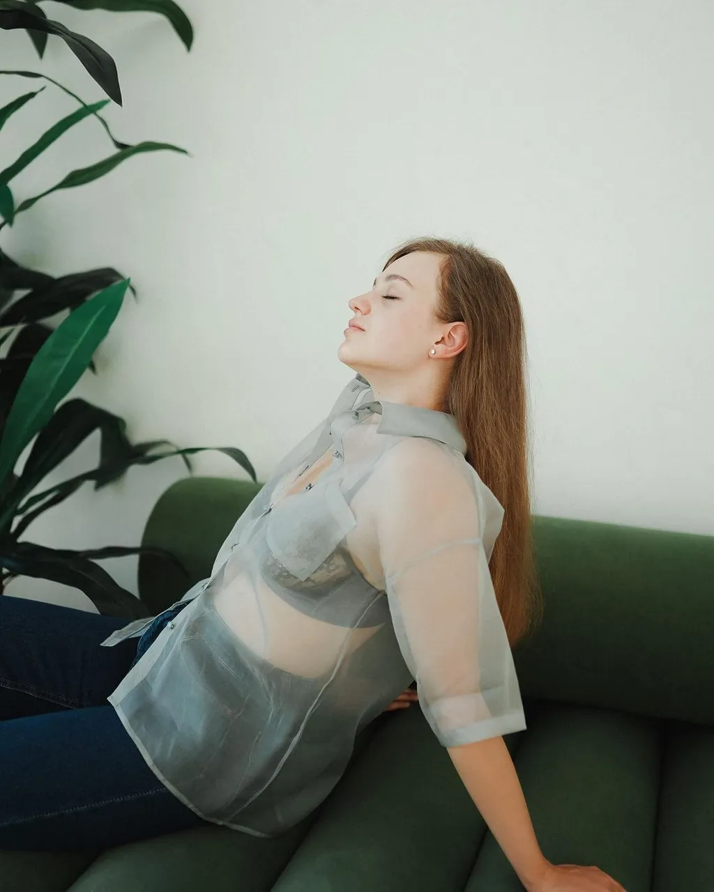 Silk blouse with short sleeves