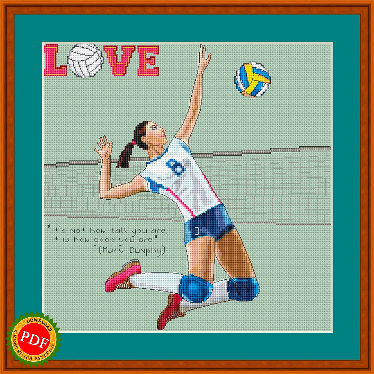 The #Volleyball CrossStitchPattern features a beautiful #design of a #volleyballplayer in action. This vibrant and dynamic #pattern is perfect for any #crossstitch enthusiast or volleyball lover. It showcases the intricate details and movements of the #player, capturing the intensity and energy of the #sport. With this pattern, you can create a unique piece of #artwork that celebrates your passion for volleyball. Whether you hang it up in your home or #gift it to a friend, this Volleyball #CrossStitch Pattern is a must-have for any #sports fan. Let your creativity come alive and #stitch your way to a stunning and personalized piece of decor.

🔎 https://ballwool.com/products/56929