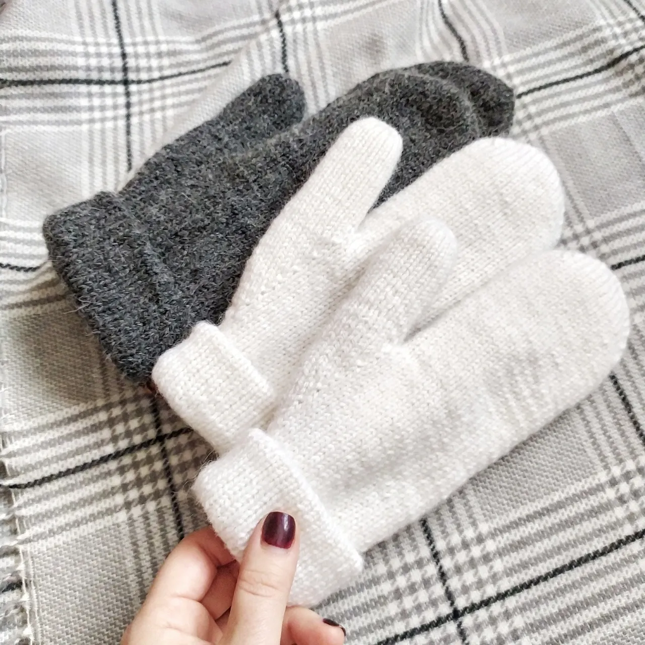 My very popular women handknit alpaca double mittens