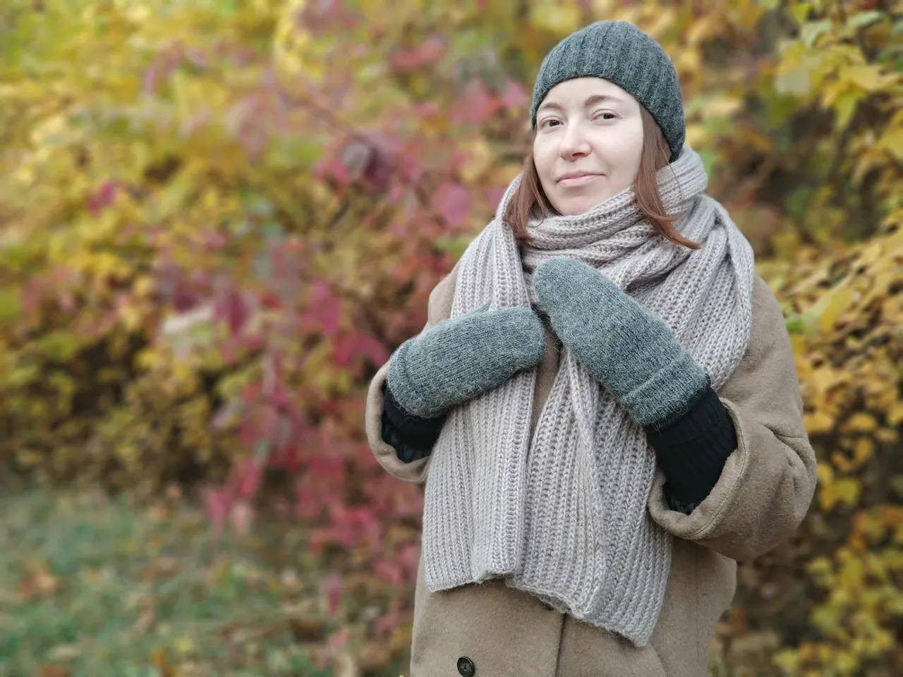 My very popular women handknit alpaca double mittens