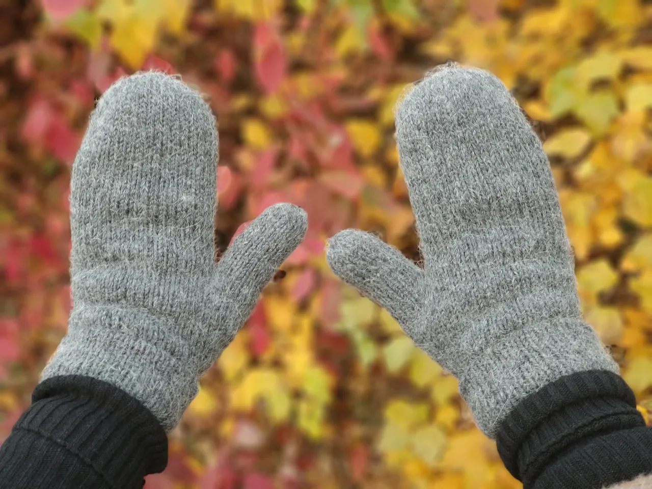 My very popular women handknit alpaca double mittens