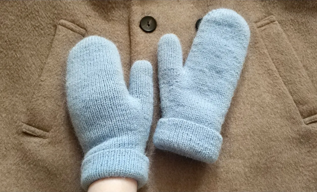 My very popular women handknit alpaca double mittens