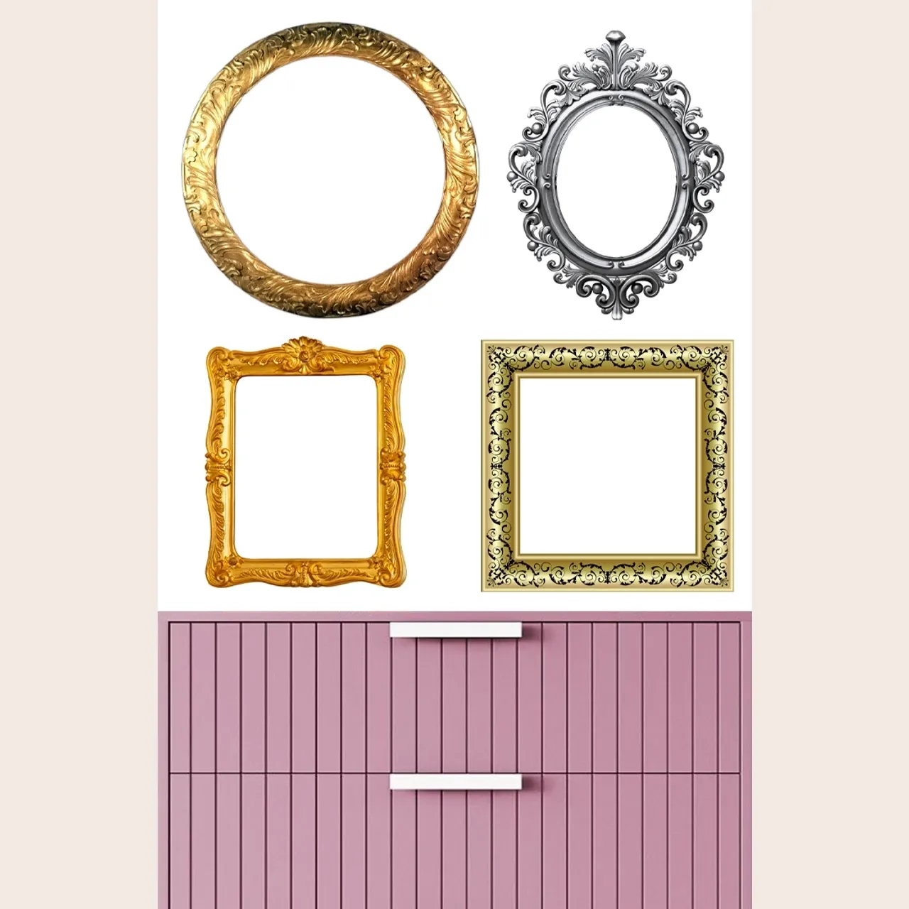 how to hang. oval painting. wall gallery.