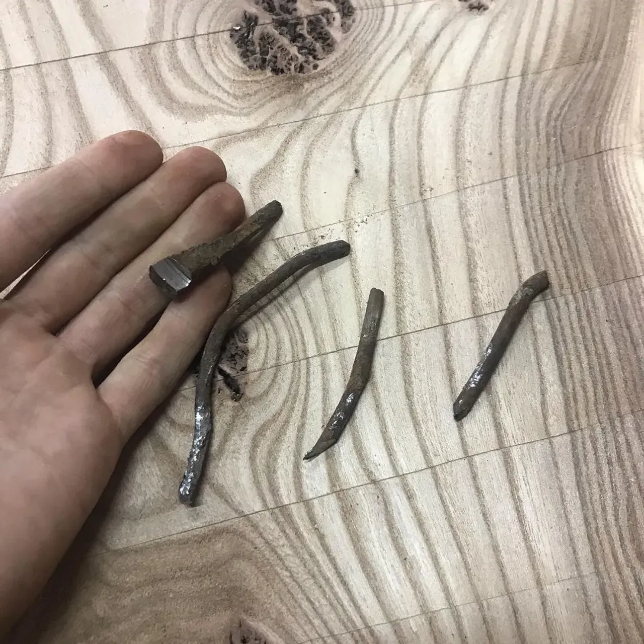 И вот таких сюрпризов в слэбах бывает до полукилограмма. 

@rimsha_wood
#r_w #rimsha_wood
#мебельназаказ #мебельиздерева #слэб #подарок #спил #стол #разделочныедоски #подаркииздерева #лофт #массив #столярнаямастерская