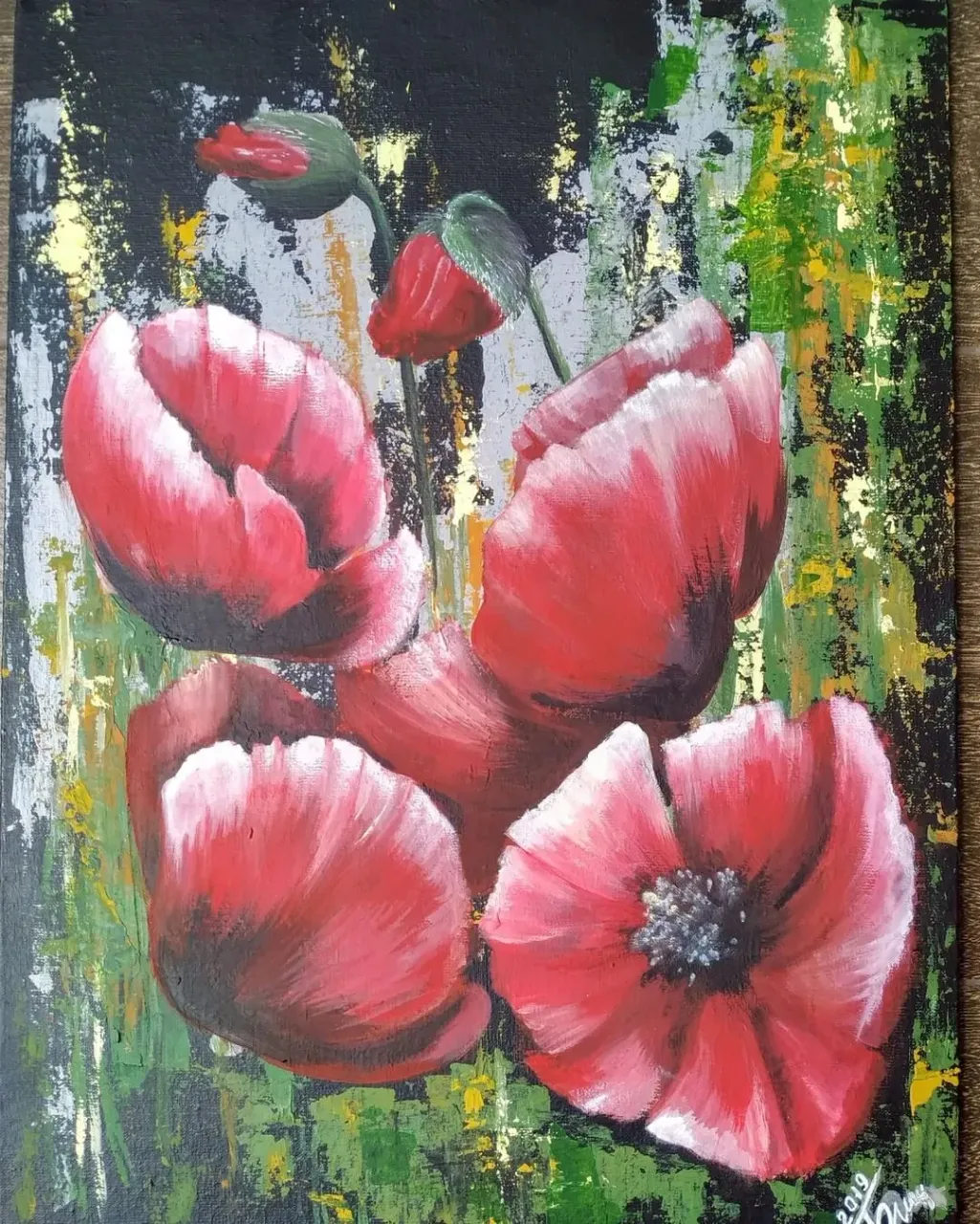 #Картина "Маки"

Завораживают!
Всегда завораживают!
В каком бы месте мы не находились, наш глаз всегда ловит алые огоньки в траве.
Такие сильные в притяжении и такие хрупкие на самом деле, с тоненькими, почти прозрачными лепестками. Как мы: сильные внешне и безумно ранимые внутри.

2019 год

ДВП основа высокого качества для рисунка и живописи. 
Размер 25 на 35 см..

- 3 уровня профессионального художественного грунта 
- мелкозернистая текстура "яичная скорлупа"
- высокая степень адгезии краски. Бренд: ROSA
Матовые акриловые краски. Бренд: ROSA.

Ставьте ❤️, если работа понравилась 🙂
Делитесь, рекомендуйте!
Сейте кармические зерна 🙂
🔸🔸🔸
✍️ 📧 Пишите для большей информации, заказа картин
⠀
🖌️Художник:
#blagota_artist #благота_художник #маки #натюрморт #картинавинтерьер #картинаназаказ #картинанапродажу #современнаяживопись #art #painting #contemporaryart #paintingforsale #interiorpainting #finearts #artgalery #искусство #drawing #галерея #мистецтво #artwork #творчество #арт #pictures #акриловыекраски #акрил