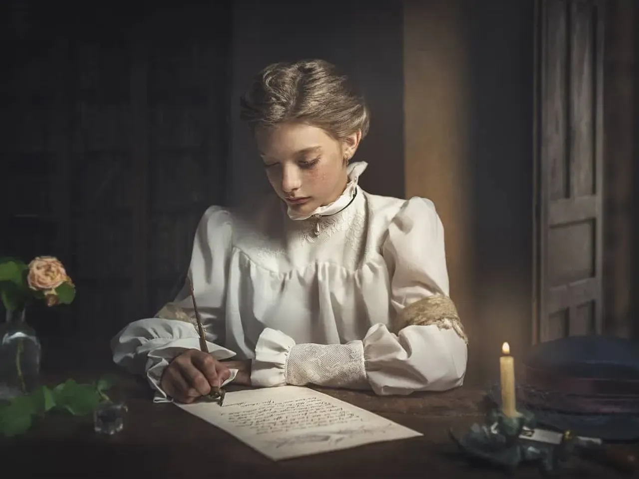 Идея съёмки возникла неожиданно и времени на реализацию было совсем мало. 
Признаюсь честно, за два дня собрать весь антураж очень волнительно, но, если хочешь, возможно!

"The letter" by Dmitry Baev @baevfoto 
Костюм - @natalicostumer 

#calygraphyart #calygraph #calygraphy #caligraphyletters #calligraphy_art #calligrapher #каллиграфияпером #росчерки #каллиграфиятонкимпером #каллиграфиядляфото #письмокаллиграфия #каллиграфическоеписьмо #каллиграфияназаказ #каллиграфияукраина #каллиграфическаяживопись #каллиграф