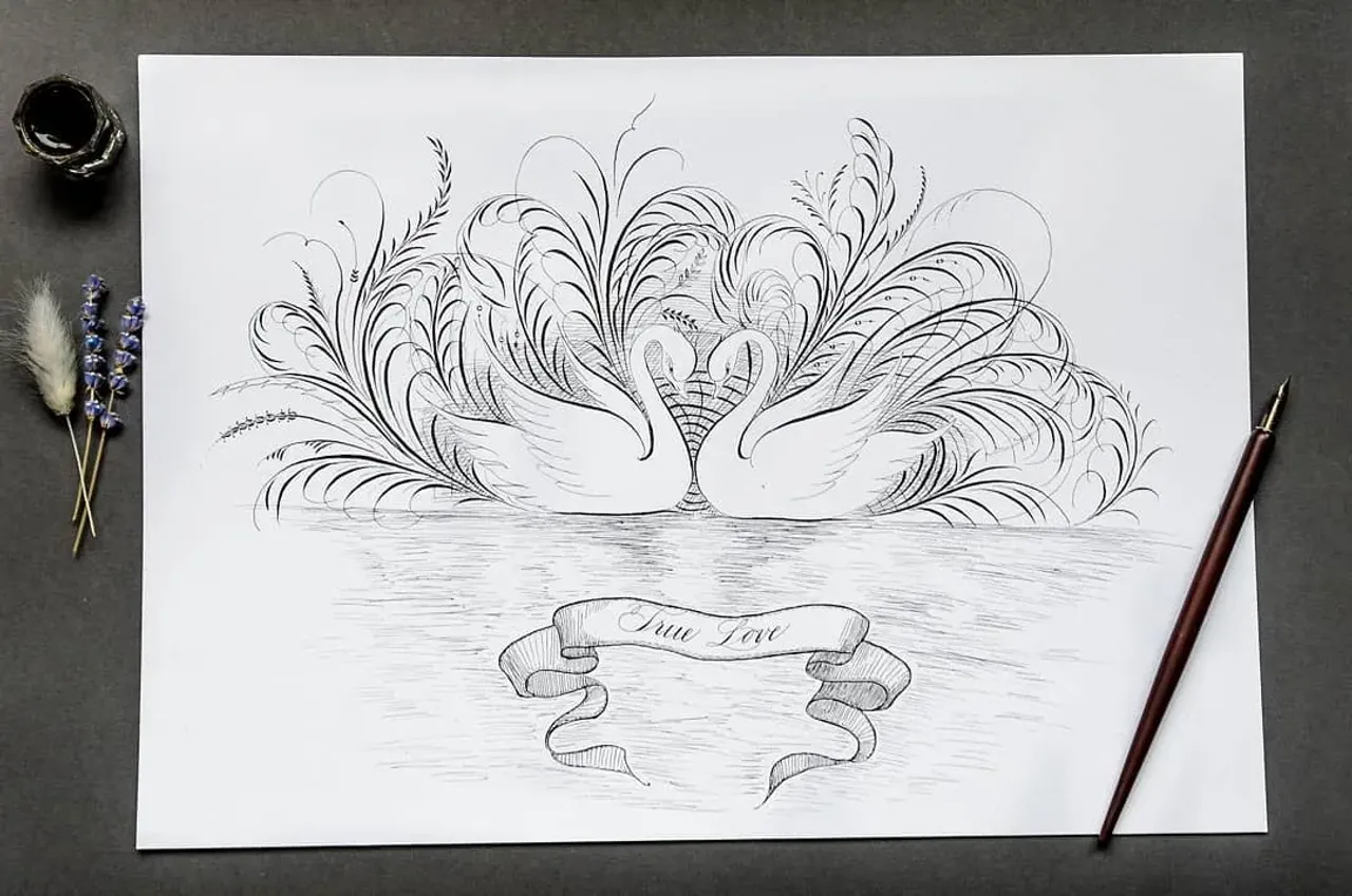 Лебеди....
⠀
Они такие красивые и грациозные!
Невероятные птицы!!!
⠀
Их преданность заслуживает уважения..

#каллиграф #каллиграфияпером #каллиграфическиекартины #каллиграфическоеписьмо #каллиграфиятонкимпером #каллиграфическаяживопись #росчерки #флориши #flourish #ornamentalpenmanship #calligraphy_art #calligrapher #calligraphylettering #calligrafriends  #calligraphyart #calligraphy #calligrapher #учусьсnikolietta