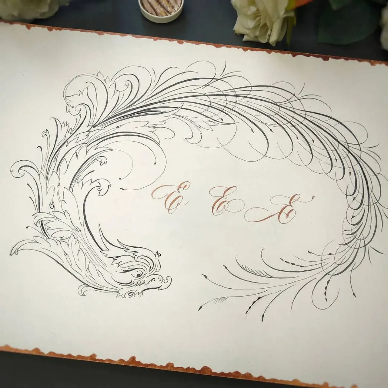 Ну вот, Дракоша готов... 

Сначала думала по-быстрому пёрышко нарисовать. Но просмотр книг по каллиграфии вносит свои коррективы! 

Спасибо, Катя @kashabanova за книги!

#каллиграф #каллиграфиядляфото #каллиграфияпером #каллиграфиятонкимпером #росчеркитонкимпером #росчерки  #calligraphy_art #calygraph #caligraphyletters #caligraphyletters #calligrapher #flourish #calygraphyflourish