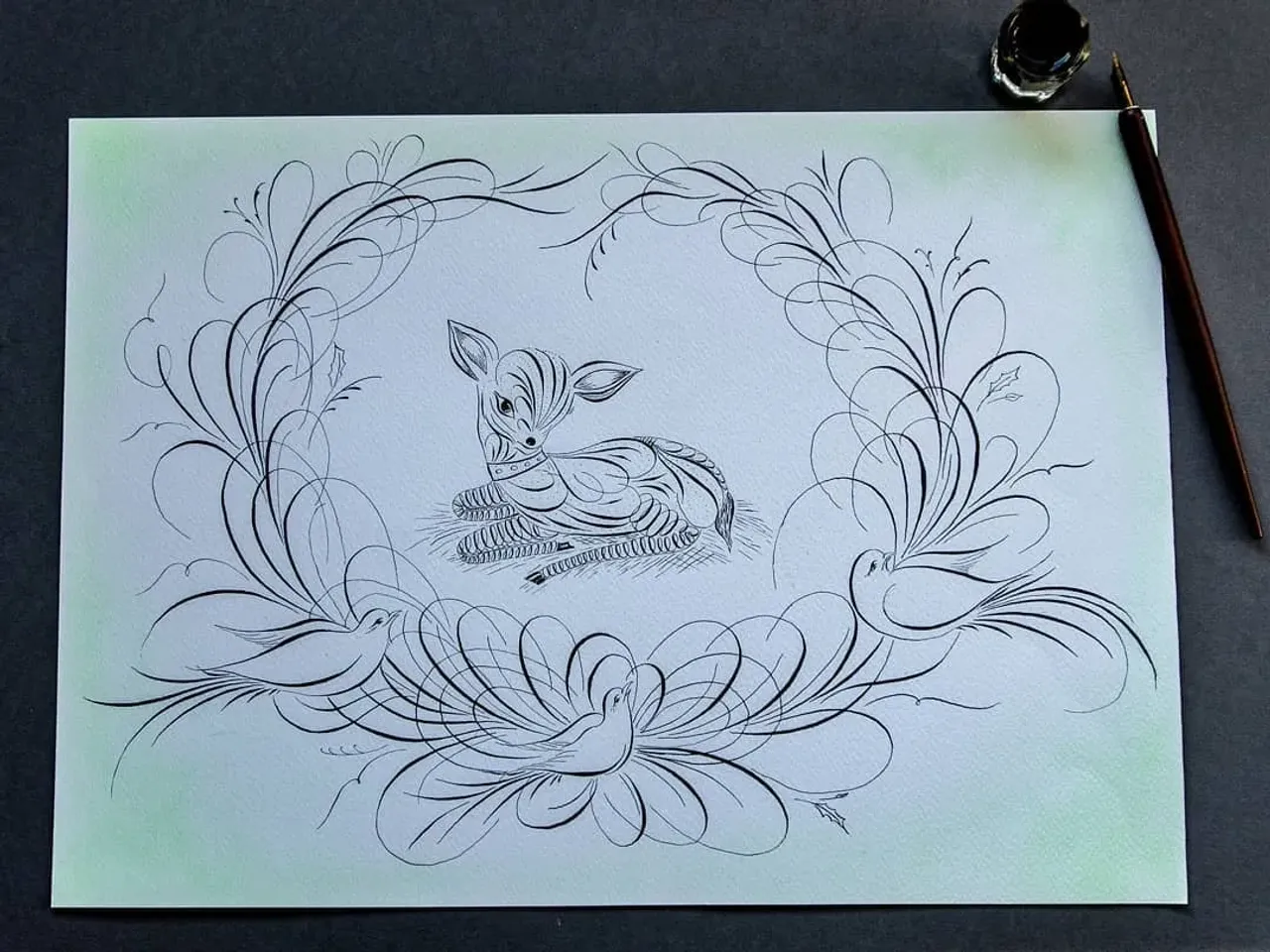 Вот нарисовала, и вспомнился один из любимых в детстве мультиков - "Бемби".

В этот раз идея пришла уже после того, как сделала работу. 

#каллиграф #каллиграфияпером
#каллиграфияназаказ #каллиграфическиекартины #каллиграфическоеписьмо #каллиграфиятонкимпером #каллиграфия #росчеркитонкимпером #росчерки #ornamentalpenmanship #flourish #calligraphy_art #calligrapher #calligraphy #calligraphyart #calygraphyflourish #учусьсnikolietta