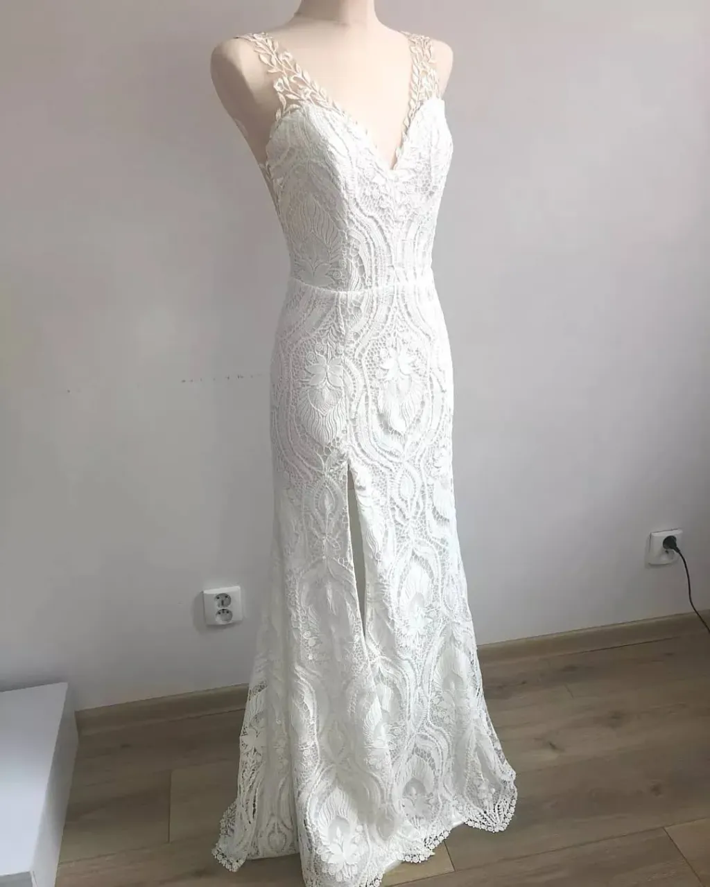 And here is a wedding dress made from a sketch from last post. 🥰 For now, no glitter overskirt yet. The sketch helps us decide to change some elements. One of the changes the Bride decided to introduce is classic straps instead of off shoulder. 😍

What do you think about that lace?😉
---
We sew handmade wedding dresses from scratch! Choose a ready-made wedding dress design, make changes or create your own unique wedding dress. We make on-line orders!
 ---
#weddingdress #designerweddingdress #customweddingdress #bridalgown #designerbridalgown #custombridalgown #strapsweddingdress #strapsbridalgown #mermaidweddingdress #mermaidbridalgown #laceweddingdress #lacebridalgown #slitweddingdress #slitbridalgown #sexyweddingdress #seksybridalgown #weddingdresses #weddinggown #dreamwedding #weddingday #instawedding #bride2be #brideinspo #bridetobe2021 #wedding2021 #dressmaker