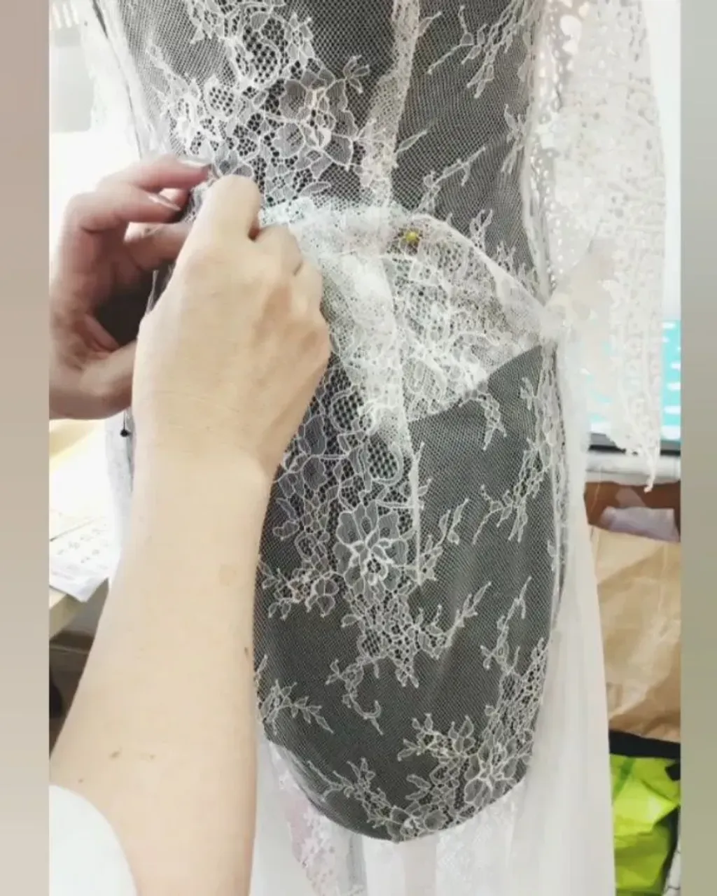 And here are the next stages of creating a wedding dress in a rustic style. The dress will be made entirely of lace and muslin inserts. She will also have a boat-shaped neckline, long sleeves, practically backless and train. 🥰😊

How do you like this wedding dress?
---
Handmade wedding and evening dresses. Buy ready dress or make online custom order in our Etsy shop.
 
#atelierluckydress #rusticweddingdress #rusticbridalgown #rusticbride #rusticwedding #laceweddingdress #lacebridalgown #muslinweddingdress #muslinbridalgown #longsleevesweddingdress #longsleevesbridalgown