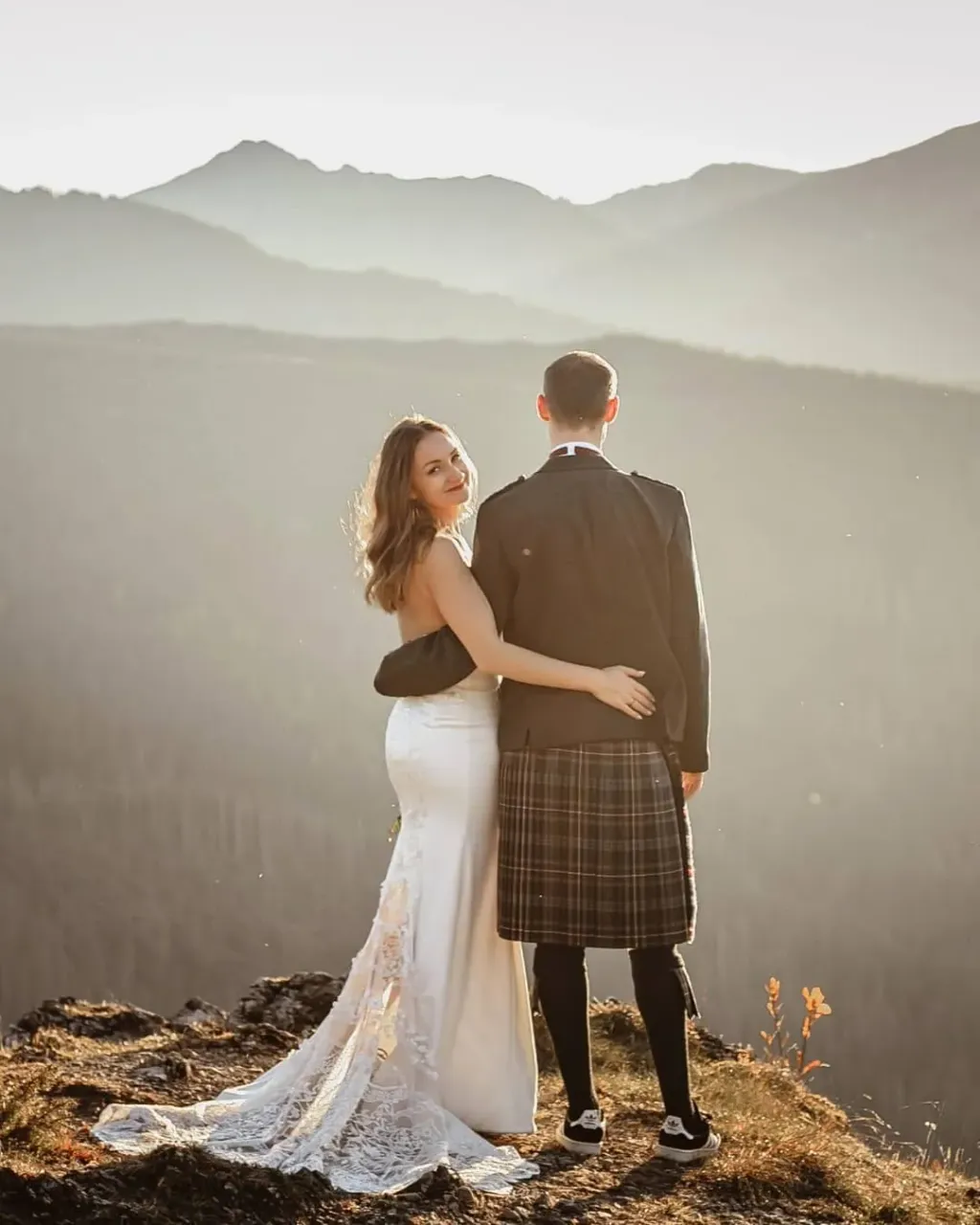 We present you our Bride - this is Anna! 😍 We sew that wedding dress based on one of our delightful designs - Palmyra (https://www.etsy.com/listing/776552521/). • You can't hide that this lace train is simply delightful, the front is a completely different story! Anna decided to add a slit for leg, change the neckline to the shape of the heart and add lace elements at the neckline and in the leg slit! • For the dress we made a classic long veil from delicate Italian tulle. 
Thank you very much for sending photos in a beautiful Scottish climate! 🥰
---
Handmade wedding and evening dresses. Buy ready dress or make online custom order on our Etsy shop
👉 Link in bio
https://www.etsy.com/shop/AtelierLuckyDress
---
#realbride #luckydressatelierbride #weddingday #husbandandwife #brideandgroom #weddingcouple #brides #bridestory #bridetobe #bridedress #weddingdressideas #weddinggowns #weddingdays #brideinspiration #brideoftheday #handmadeweddingdresses #weddingdresshandmade #bridaldressmaker #sexyweddingdress #sexybride #mermaidweddingdress #scottishwedding #scottishbride #scottishwievs #scottishgroom #weddingphotosesion