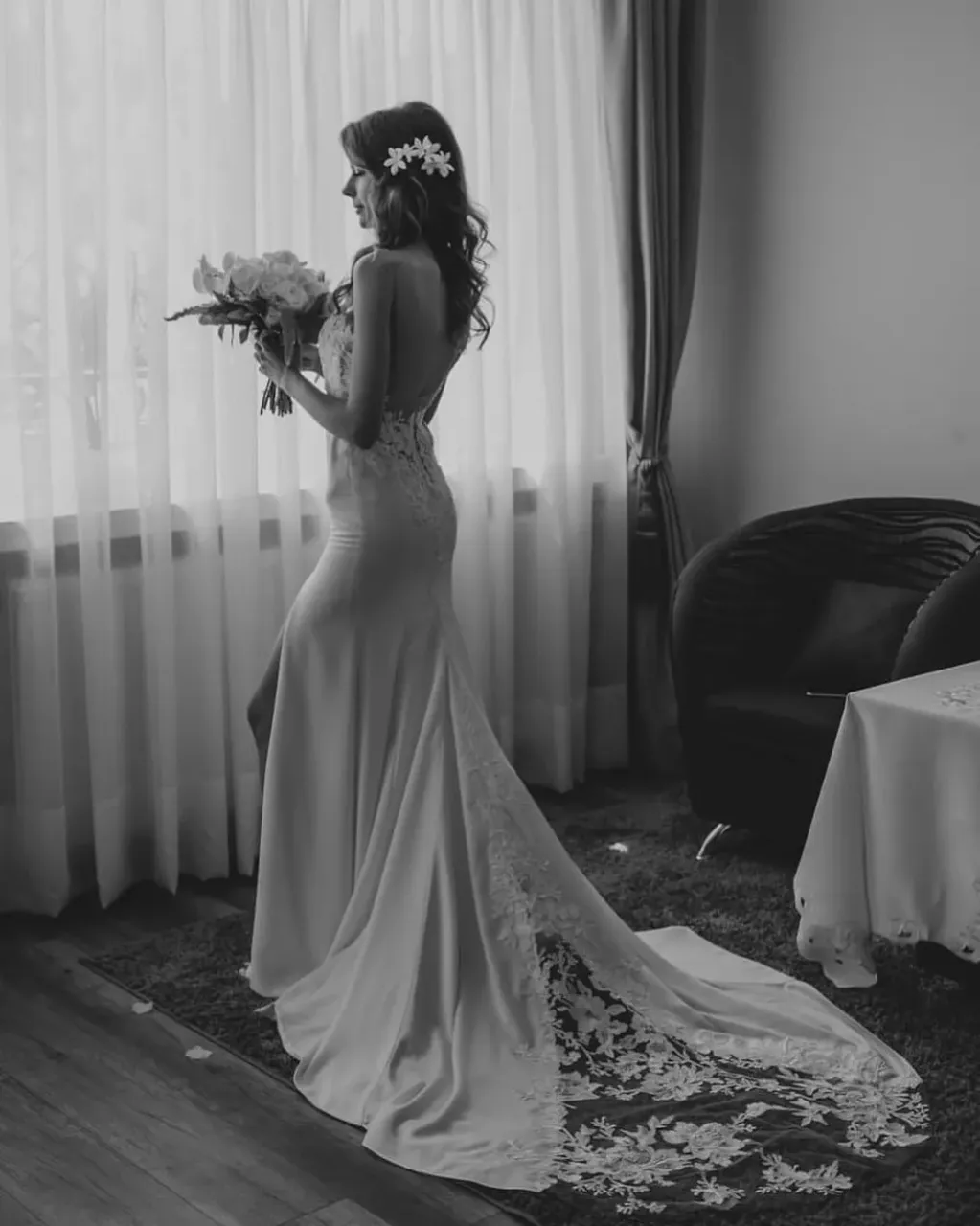 Meet our bride! ๐ฐ๐ผโโ๏ธThe gown chosen by Angelika is one of the most sexy items in our collection - Melisandre gown. As you can see, the dress has a very deep neckline at the back. The lace elements have been sewn onto an elastic mesh in body colour. At the back of the dress there is a silk train, which has been combined with a calf's net so that elements of lace can be sewn onto it. The magnificent figure of Agnieszka has been emphasized, the effect is simply phenomenal!
โ
We sew wedding dresses from scratch! Choose a ready-made wedding dress design, make changes or create your own unique wedding dress. We also carry out orders online!
---
#bridals #bridalwear #bridaldress #bridalstyle #bridalinspiration #bridalgown #bride2be #brideinspo #bridetobe2021 #wedding2021 #dressmaker #bohodressstudio #rusticdress #rusticdresser #rusticweddingideas #rusticweddingdress #rusticweddingstyle#rusticweddinginspiration #rusticweddingstyling #rusticweddinginspo #bridaloutfit
