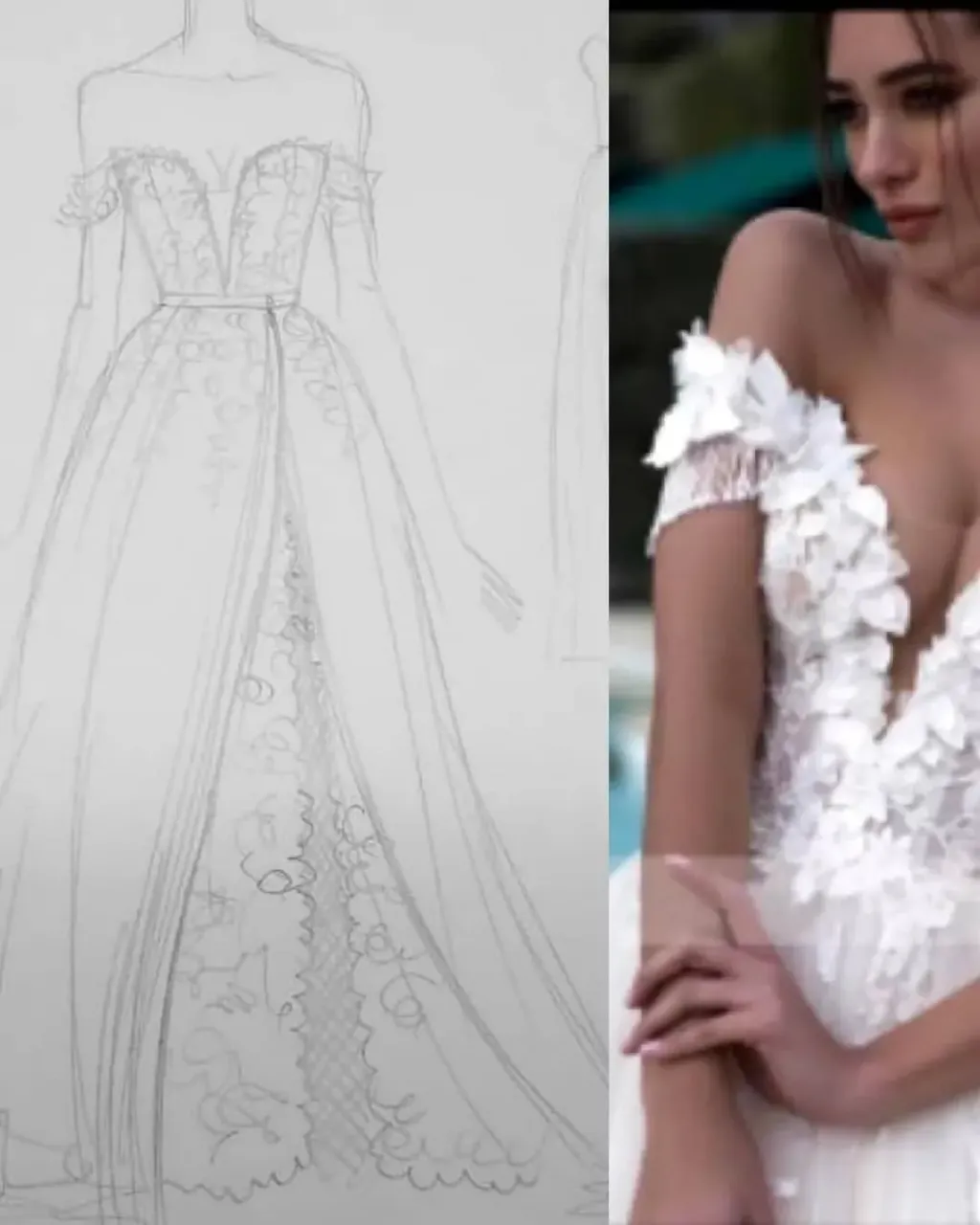 Each of you, when you come to our atelier, has your own vision of a wedding dress. Sometimes this vision is very clear, and sometimes it requires additional design from us. No matter what your expectations are, we always give our best. 😉
 
In the photos in this post you can see the design of a wedding dress made for our bride Michaela from Port hadlock (USA). Michaela liked the different pieces of the different wedding dresses. But she wanted to see what they would look like when we put them together. 🥰 As a result, we designed a two-piece wedding dress:
👉 lace mermaid wedding dress
👉 detachable tulle skirt with a deep slit and glitter effect
 
Be sure to follow our profile. Soon we will show you what the already made wedding dress looks like. 😍
---
We sew handmade wedding dresses from scratch! Choose a ready-made wedding dress design, make changes or create your own unique wedding dress. We make on-line orders!
 ---
#weddingatelier #bridalatelier #customweddingdress #weddingdresssketch #bridalgownsketch #twopieceweddingdress #twopiecebridalgown #laceweddingdress #lacebridalgown #mermaidweddingdress #mermaidbriadlgown #detachabletulleskirt #glitterweddingdress #glitterbridalgown #bridals #bridalwear #bridaldress #bridalstyle #bridalinspiration #bridalgown #weddingdressideas #weddinggowns #weddingdays #brideinspiration #brideoftheday #bespokeweddingdress