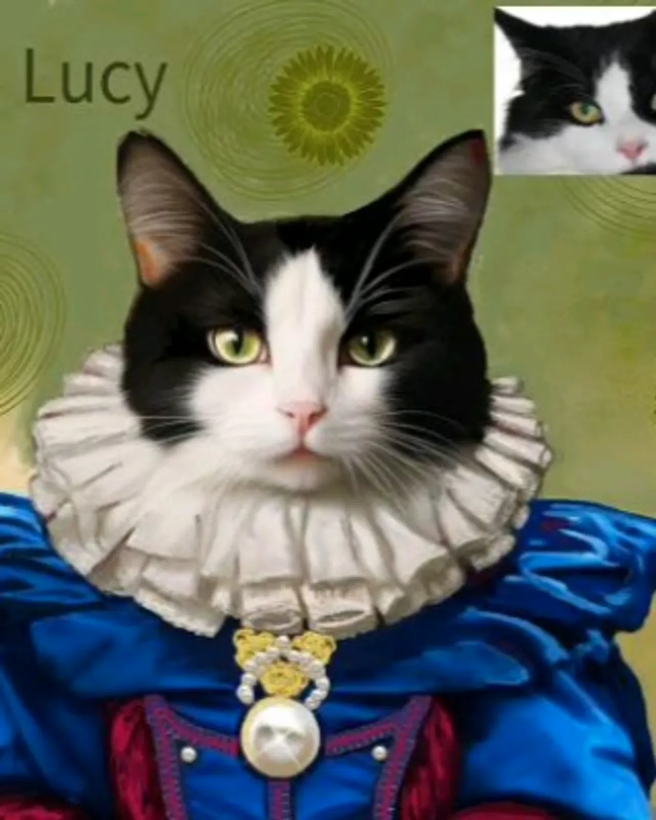 The Renaissance Cat Portrait is the perfect way to honor your beloved feline friend. This royal pet portrait captures the elegance and regality of the Renaissance era, making it a truly unique and special piece of art. Personalized with your cat's name, this digital download can be easily printed and framed to proudly display in your home. It also makes for a thoughtful and one-of-a-kind gift for any cat lover. Bring a touch of sophistication and charm to your pet's image with this beautifully detailed portrait.
1 - After ordering, аttach a photo of your pet in the message or
email to vladisvlady@gmail.com
2 - Pet name, size of painting (8x10, 9x12, 11x14, 12x12, 12x16,16x20)
3 - It usually takes 1-2 days to complete one painting. I will send you a sample, if necessary I will make a few changes.