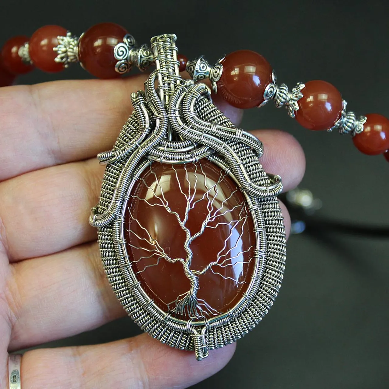 wire wrapped tree of life pendant