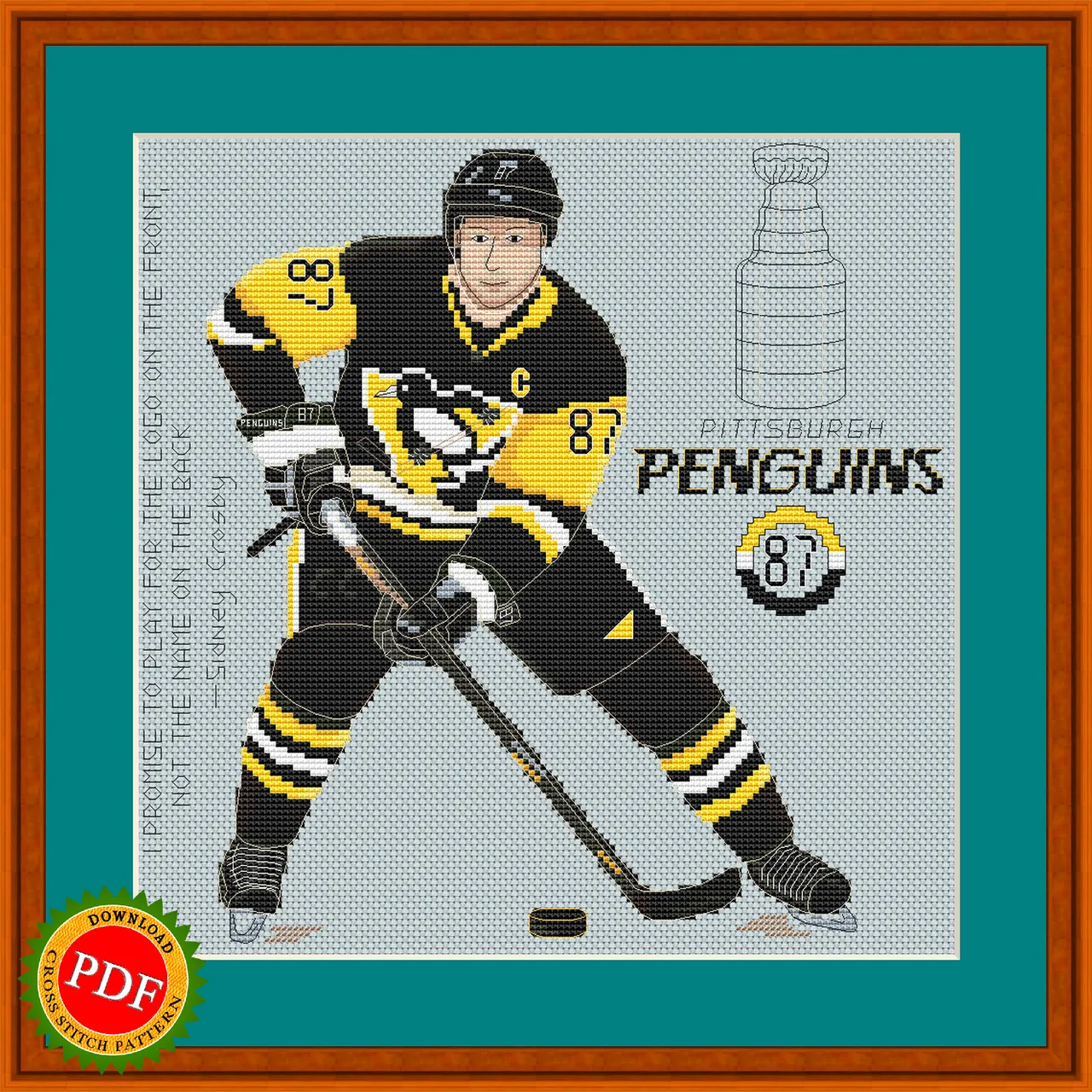 🐧 This #hockeyplayer #crossstitchpattern features a dynamic design of the iconic Center Forward, Sidney #Crosby. The #pattern captures the energy and athleticism of one of the greatest players in the game, making it a perfect addition to any #hockey fan's collection. Whether you're a dedicated fan or simply love the #sport, this #crossstitch pattern is a must-have for any hockey enthusiast.

🔎 https://ballwool.com/products/60454