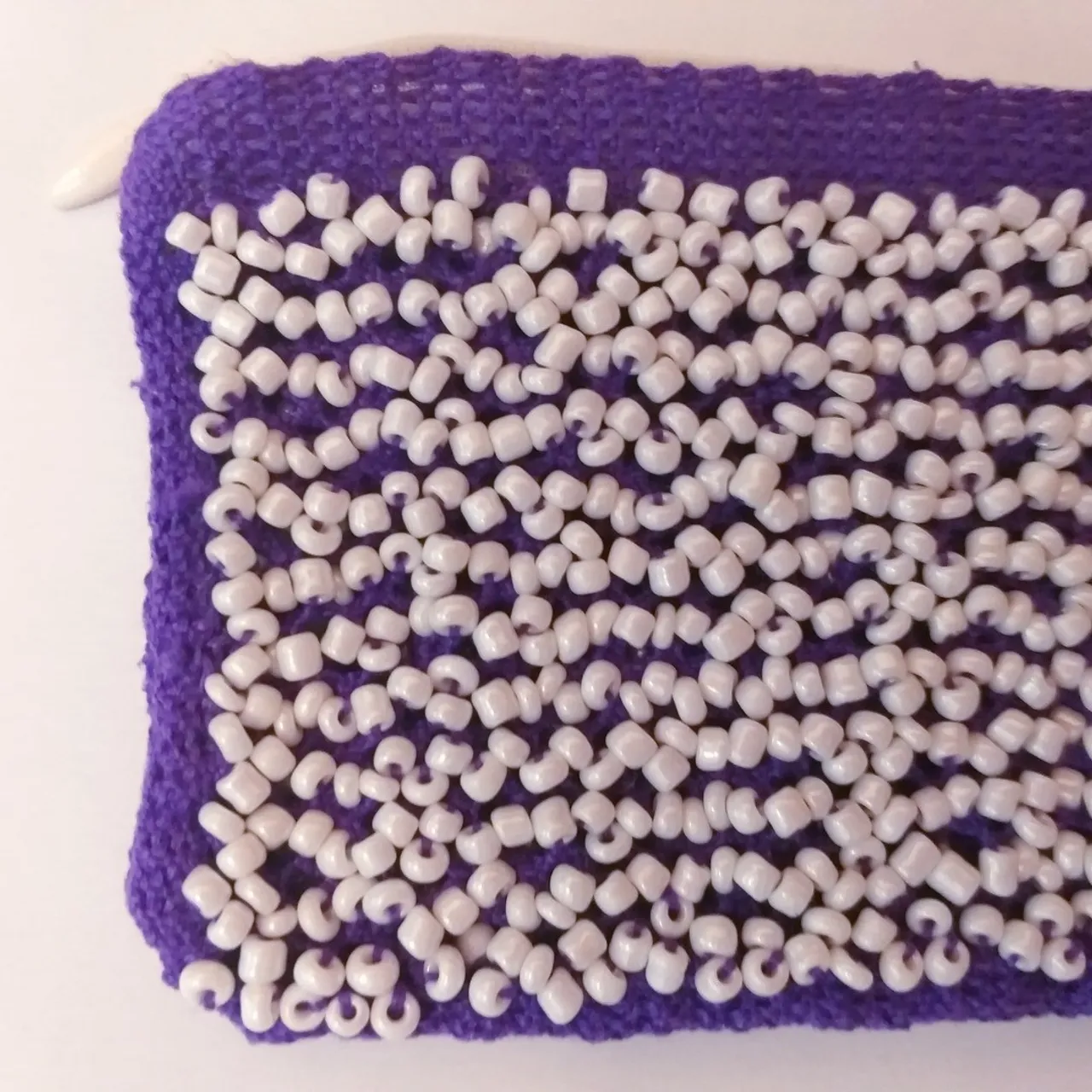 Purple lace bag with beads. Free shipping.