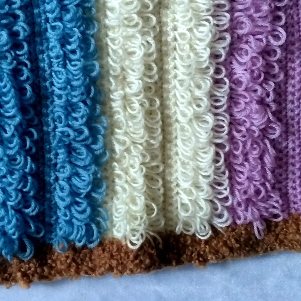 Multicolored wool carpet for a children's room.