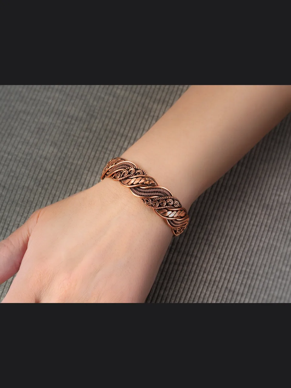 Wire wrapped copper bracelet by WireWrapArt jewelry