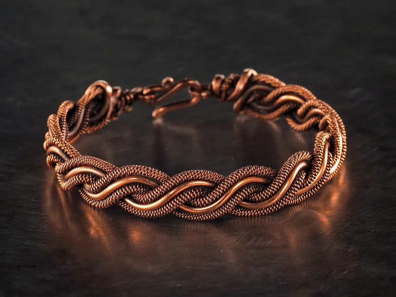 Unique wire wrapped copper bracelet for woman or man 7th 22nd Wedding Anniversary gift idea Unique pure copper wire wrapped jewelry Antique style Handmade statement artisan jewellery Healing copper therapy bracelet bangle
The bracelet is made of pure copper wire. The copper is artificially aged with patination, which gives an antique look and makes the details of the bracelet more expressive. After patination, the bracelet was polished to a shine, which gives a beautiful aesthetic appearance to the bracelet. The bracelet is covered with a protective varnish to prevent darkening.
You will receive the exact bracelet you see in the photos.
The bracelet can be combined with any wardrobe and emphasize your uniqueness and style.
Bracelet width: 1.1 cm