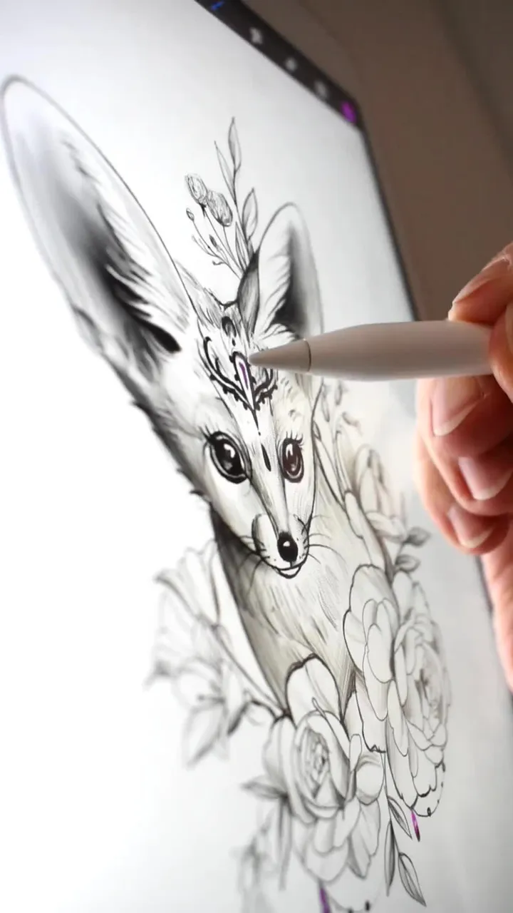 Fennec fox tattoo design idea