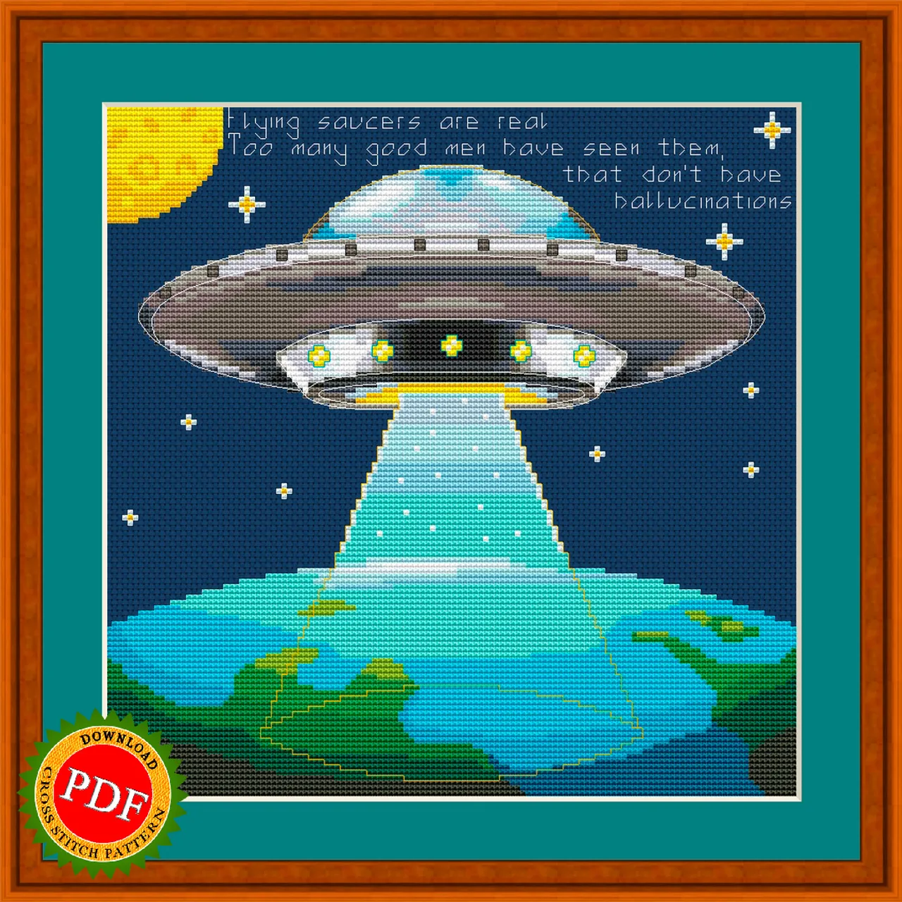 š½ The #FlyingSaucer #CrossStitchPattern is the perfect addition to any #crossstitching enthusiast's collection. This unique #pattern features a classic flying disc design, resembling the iconic #UFO shape. Create a one-of-a-kind piece that will amaze any onlooker with its intricate details and vibrant colors. Whether as a gift or for personal use, the Flying Saucer #CrossStitch Pattern is sure to add a touch of mystery and excitement to any project. So grab your needle and thread and let your imagination take flight with this fantastic pattern.
š https://ballwool.com/products/59603