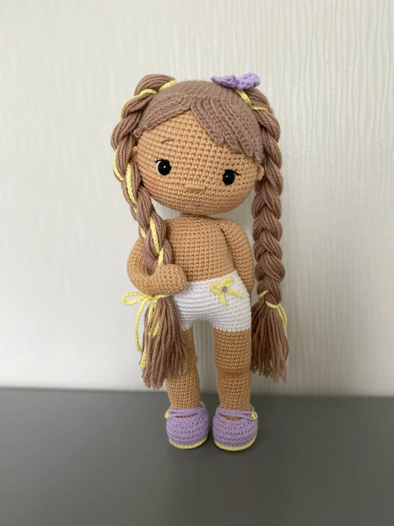 Pattern Doll with pigtails, crocheted, a perfect doll body, crocheted.