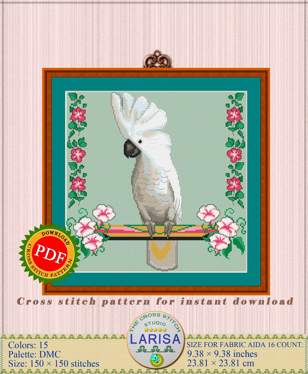This stunning #crossstitchpattern features a beautiful #Cockatoo perched on a branch, surrounded by colorful flowers and foliage. Perfect for any #bird lover or #crossstitch enthusiast, this #pattern includes easy-to-follow instructions and a full color #chart. The finished product will bring a touch of tropical elegance to any room in your home. Show off your #stitching skills and add a vibrant touch to your decor with this Cockatoo Cross Stitch Pattern.

🔎 https://ballwool.com/products/55711