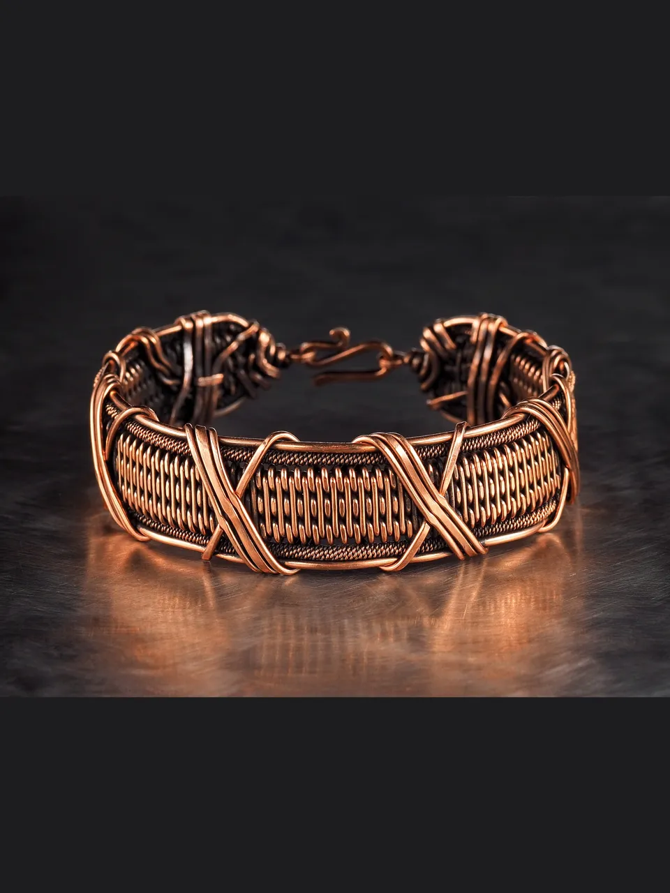 Wire wrapped bracelet, Unique 7th 22nd Anniversary gift idea, Art Nouveau antique style, One of kind braided statement bangle, Handmade oxidized pure copper jewelry, Pain relief, EMF protection

❂ The bracelet is made of pure copper wire. The copper is artificially aged with patination, which gives an antique look and makes the details of the bracelet more expressive. After patination, the bracelet was polished to a shine, which gives a beautiful aesthetic appearance to the bracelet. The bracelet is covered with a protective varnish to prevent darkening.
You will receive the exact bracelet you see in the photos.
The bracelet can be combined with any wardrobe and emphasize your uniqueness and style.