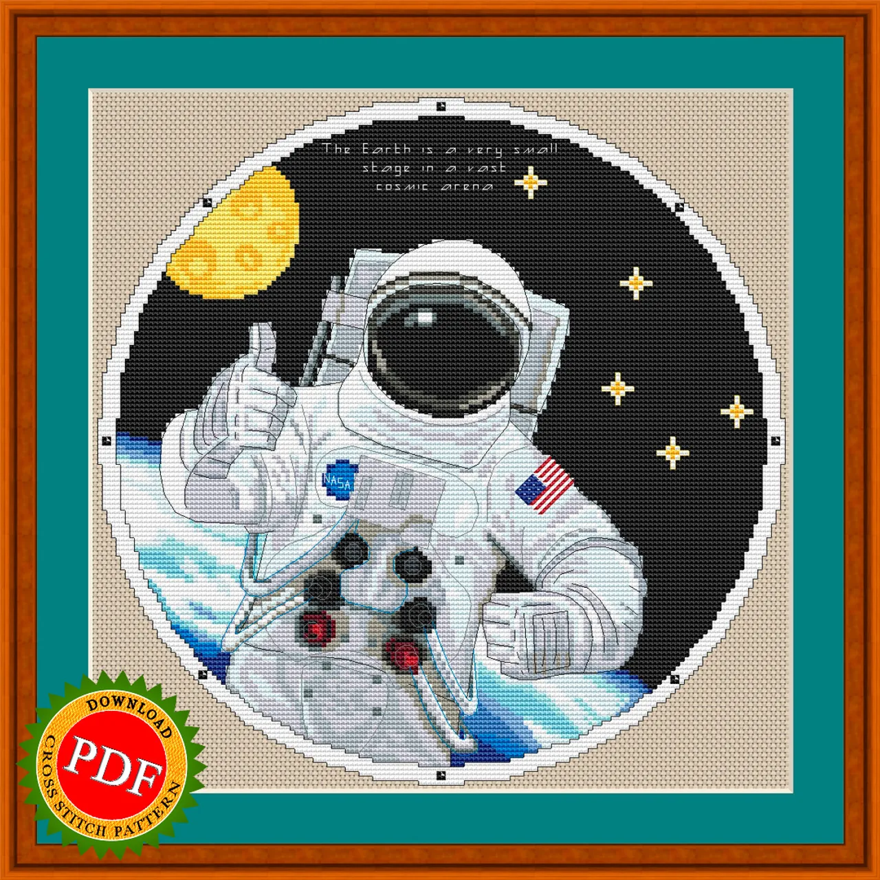 This #Astronaut #CrossStitchPattern features a detailed #design of a brave astronaut on a #spacewalk, surrounded by the vast emptiness of outer #space. The #cosmonaut is depicted in stunning detail, with their suit and equipment accurately represented. This #pattern is perfect for any space enthusiast or #crossstitch lover, and would make a unique and captivating addition to any home decor. Bring the wonder and adventure of space into your home with this incredible Astronaut #CrossStitch Pattern.

🔎 https://ballwool.com/products/56863