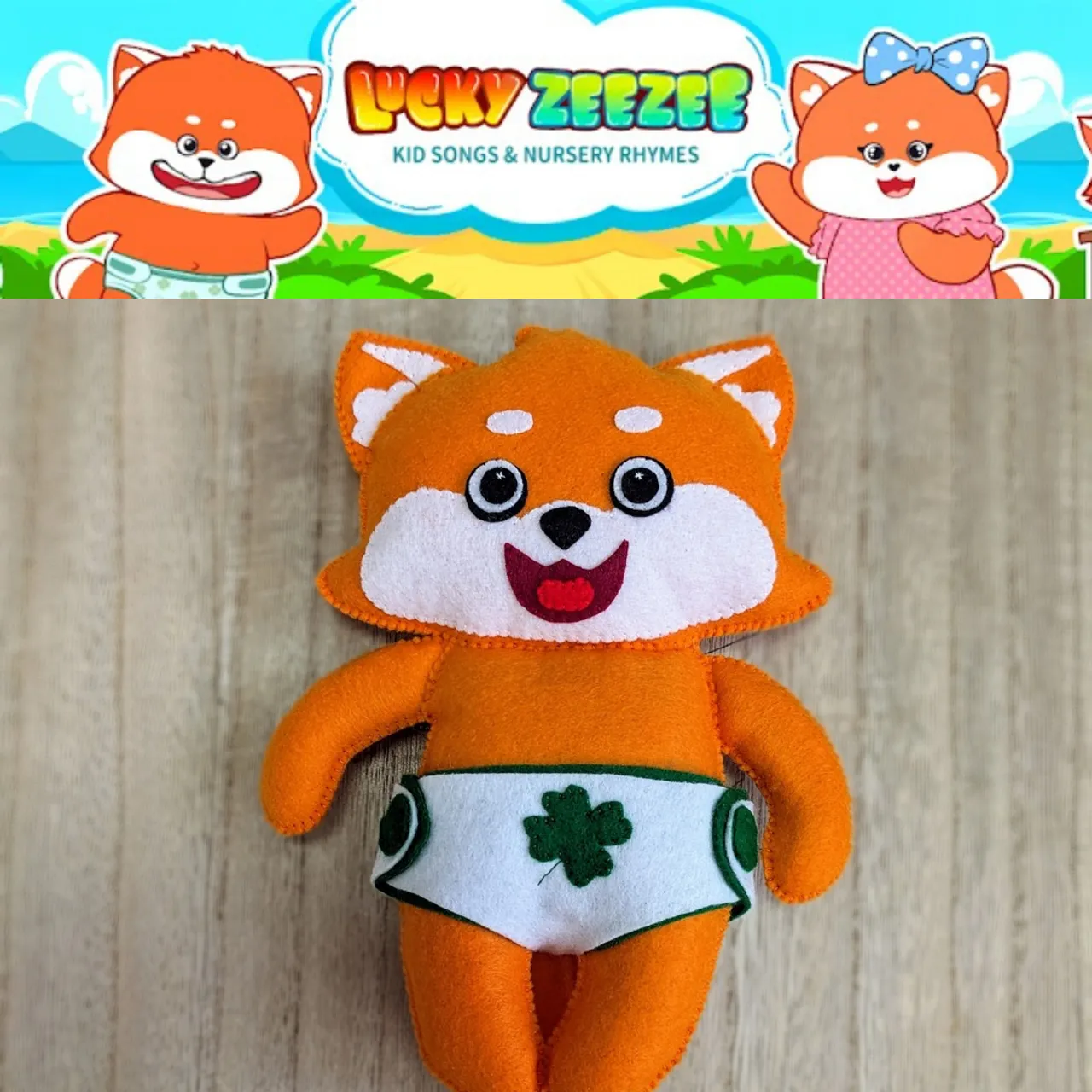 LovelyFelt Lucky Zee Zee - Kids Songs & Nursery Rhymes, Red panda