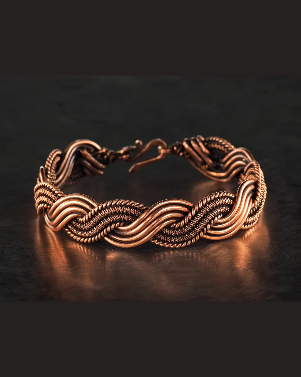 Wire wrapped bracelet, Unique 7th 22nd Anniversary gift idea, Art Nouveau antique style, One of kind braided statement bangle, Handmade oxidized pure copper jewelry, Pain relief, EMF protection
❂ The bracelet is made of pure copper wire. The copper is artificially aged with patination, which gives an antique look and makes the details of the bracelet more expressive. After patination, the bracelet was polished to a shine, which gives a beautiful aesthetic appearance to the bracelet. The bracelet is covered with a protective varnish to prevent darkening.
You will receive the exact bracelet you see in the photos.
The bracelet can be combined with any wardrobe and emphasize your uniqueness and style
❂ Bracelet details:
◀◀ READ IT PLEASE ▶▶ I offer several options for the length of the bracelet. To correctly choose the size of the bracelet, you need to add 1.5 cm (0.6") to the size of your wrist girth. You will get the length of the bracelet that suits you. Choose the desired length of the bracelet from the suggested options.
Bracelet Width: 1.3 cm