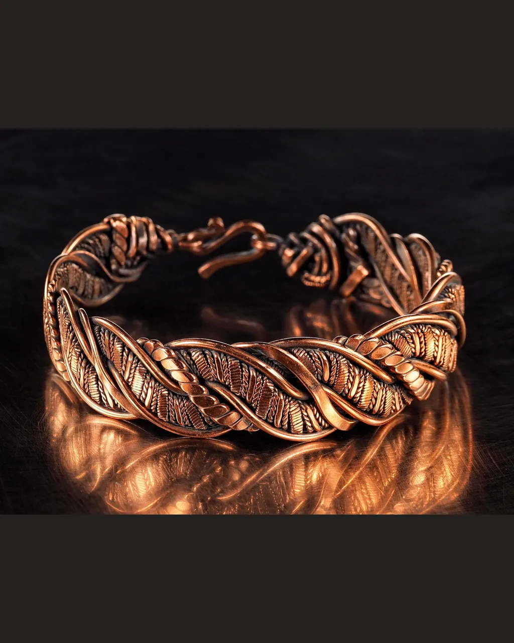 Wire wrapped bracelet, Unique 7th 22nd Anniversary gift idea, Art Nouveau antique style, One of kind braided statement bangle, Handmade oxidized pure copper jewelry, Pain relief, EMF protection
❂ The bracelet is made of pure copper wire. The copper is artificially aged with patination, which gives an antique look and makes the details of the bracelet more expressive. After patination, the bracelet was polished to a shine, which gives a beautiful aesthetic appearance to the bracelet. The bracelet is covered with a protective varnish to prevent darkening.
You will receive the exact bracelet you see in the photos.
The bracelet can be combined with any wardrobe and emphasize your uniqueness and style
Bracelet Width: 1.5 cm