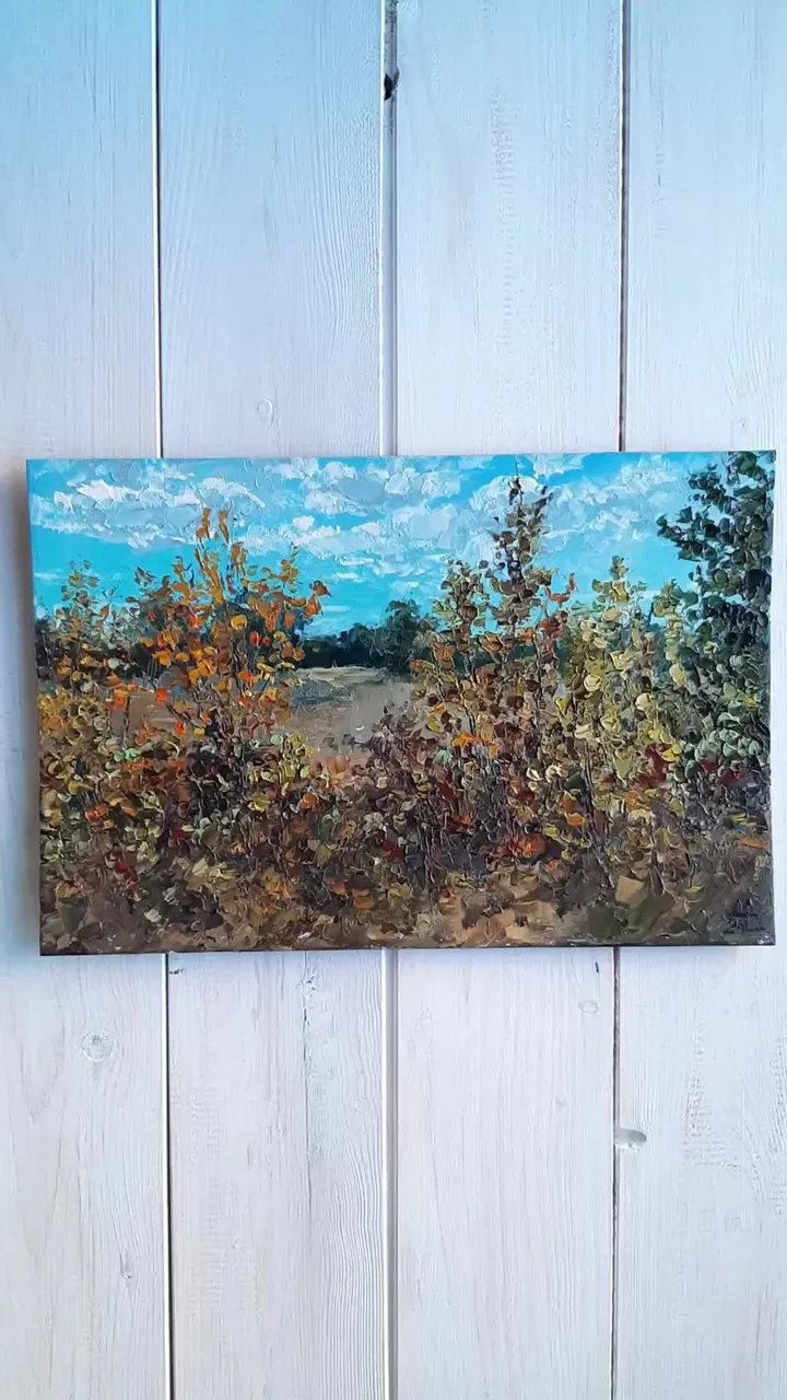 Golden Forest Painting 8x12" ORIGINAL ART Fall Landscape Hand Painted
#marinachuchkoart