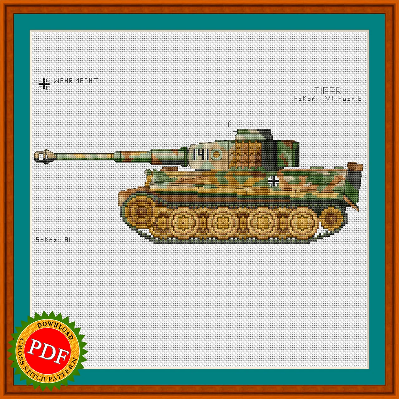 The #Tiger I #CrossStitchPattern is a unique and intricate design that captures the essence of the iconic German #TigerTank from #WWII. This #chart features the detailed image of the German heavy #tank, making it a perfect project for history enthusiasts or military buffs. With its high quality and precise instructions, this #crossstitch #pattern is a fun and challenging way to create a stunning piece of art. Add this timeless design to your collection and experience the thrill of stitching your very own historical masterpiece.

🔎 https://ballwool.com/products/68974