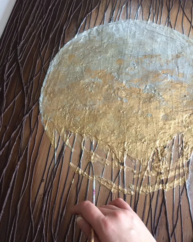 "Forest Moon" - my author's abstract textured painting