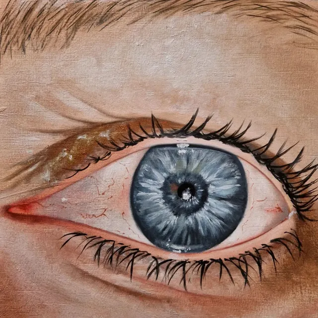 Eye: Ingrid Havermans
We've opened our eyes 
Oil on wood 
20x20cm 

Story of Ingrid: 

1/2 "My eyes opened in March 2020. In China, there was a lot to do around the C virus. It was far away from me, in China, everything happened anyway and that's why it didn't really worry me. however, when my youngest daughter no longer dared to fly to the Netherlands from abroad, it shocked me more. She was supposed to come home to celebrate her 21st birthday and she is usually quite down to earth. This would have been the last flight for a while....she had listened carefully to her intuition. From then on I became more vigilant. 

Soon after that, the one-and-a-half meter measure was introduced at the risk of a hefty fine for violation. You were only allowed to enter that zone with someone else if you lived at the same address. That was a bridge too far for me. Our kids were already flying out and I was a caregiver for my parents. I really wasn't going to distance myself from that. Also, I realized the impact that if everyone really obeyed this measure, a very strange social community would arise, so that relationships could no longer be maintained and created. People would become physically impoverished. A comforting hug should no longer be allowed, a friendly greeting would no longer be possible. 

When I made it known through a post on Facebook that I would respect everyone, that I would want to keep my distance, but that I preferred people to come closer. This cost me my first friendship. This shook me up even more. Then I also found out that in the event of an epidemic, the WHO was in charge, if you were a member of the country. So bye-bye democracy...