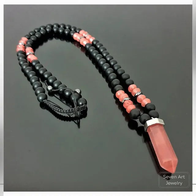 Rose Quartz & Onyx Necklace
#rosequartznecklace #etsyseller #etsynecklace #etsy #etsygifts #etsyshop