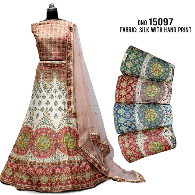 #lehengacholi #lehengacollection #lehengadesign #weddinglehenga #receptionlehenga #engagementlehenga #bridesmaidlehenga #girlishlehenga #rawsilklehenga #handprinted