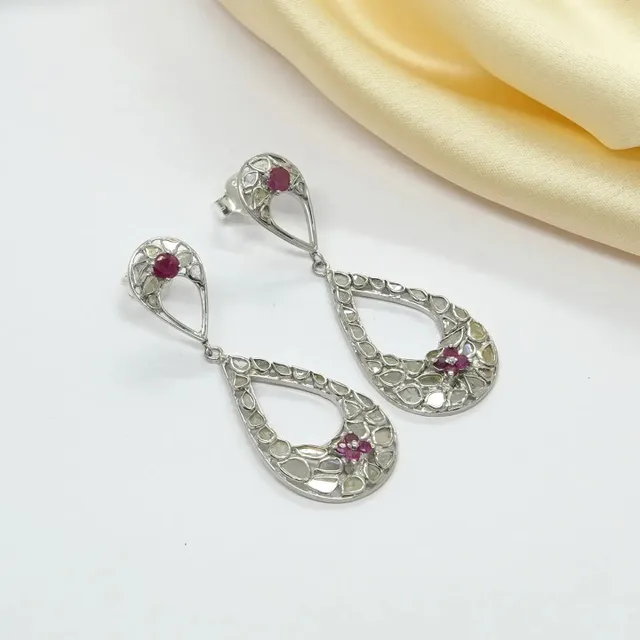 Natural diamond polki and ruby earring purely handmade 
Visit:-
Sksoni.etsy.com