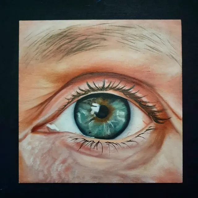 Eye: Natalie Steffens
We've opened our eyes 
Oil on wood 
20x20cm 

Story of Natalie: 

In recent years I have also actively campaigned for freedom.
I did and still do this in a way that suits me the most, namely in a connecting and loving way. 

I have attended many demonstrations, torchlight marches, freedom marches, meetings, and promotions from viaducts. Recognizable by the large whiteboard above my head, with the text: 'Born to be Free', including 2 hearts and signed with my nickname Stef (which is derived from my last name Steffens).
I literally and figuratively carry this text on my hands. 

In addition to these actions, I also contribute to creating a better free world for humans and animals, by guiding constellations, I take care of freedom from within. For myself and others. 

Born to be Free. 

Big hug,
Natalie / Stef 

I am still looking for more eyes to paint, so are you interested in participating 👇🏼
https://www.debbievervoort.com/project-info