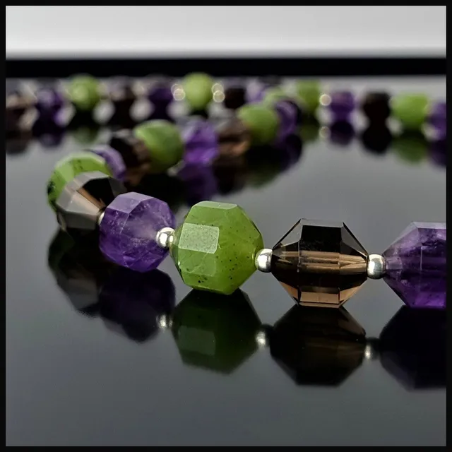 NATURAL DIAMOND CUT AMETHYST & SMOKY QUARTZ & JADE HANDMADE NECKLACE
Handmade Natural Gemstone Jewelry

All our design prepares according to your given size with love.

Please visit our #esty shop for order;
https://www.etsy.com/shop/SevenArtJewelry

#etsy#hematitestone#handmadejewelry#sevenartjewelry#etsysuccess#etsyshop#etsymarket#uniquedesign#qualityworkmanship#qualitystone#amethyst#jade#smokyquartz