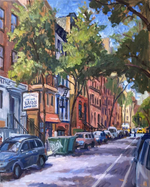 Today I was back in my favorite NYC neighborhood, painting on one of my favorite streets- East 10th between 1st and A. I worked on these 3 from 930 am till about 6. Now I am going to pass out, thank you very much. 16x20s on linen. #paintingsoftheeastvillage #paintingsofnewyorkcity #e10thstnyc #pleinaircityscapepainting #newyorkcityscapepaintings #newyorkcityscapepainter #eastvillagepaintings #eastvillagepainter #eastvillageart