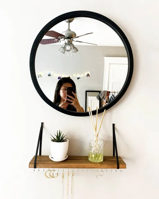 Lovely photo of our JEWELRY SHELF taken by @jxsminechan.
Last day to get 15% discount on your first order! 
.
.
.
.
.
.
.
.
#jewelryorganozer #shelfie #meinthemirror #blackmirrors #homedecorcolors #takenphotos #photoshooting #ethnicadesigns #buyhandmadegifts #scandinaviandesigners #homedecorvibes #jewelryshelf #giftforher #hamdcraftedgifts #homewithtrue #interiorstyling