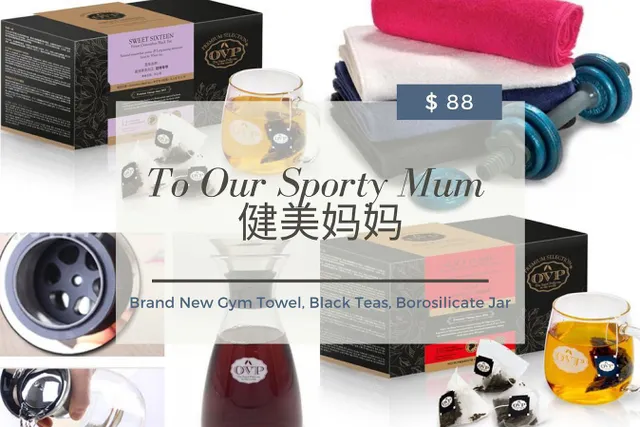 Mother’s Day Promo! 😍 母亲节快乐！

Quick, what's the most popular drink in the world besides water?
Coffee? Juice? Milk? Soda? Nope—it's tea.🍵
you might not know that tea has a number of performance-enhancing benefits that make it especially beneficial to athletes.🙌 If you have a mum who likes to do all sorts of sports or is an enthusiasts, WE HAVE WHAT’S BEST FOR HER! 🙆‍♂️
Presenting our premium black tea gift set to our Sporty Mum’s! ￼

Since young, our beloved mum has been supporting us! Let’s return back the love by supporting their best hobby! 
除了水，世界上最受欢迎的饮料是什么？
咖啡？果汁？牛奶？苏打？不，是茶。🍵
您可能不知道，茶具有许多提高能量的好处，因此对运动员尤其有益。🙌 有个爱运动，热爱健美的妈妈？
老寨古茶的红茶！非常适合她们！

从小到大妈妈一直都在鼓励我们，给妈妈送些鼓励吧！支持热爱健美的她👩❤️ 礼品包含Consist of, 💝桂花红茶 Osmanthus Black Tea (Worth $39 - 价值 $39）
💝 红色经典 Classic Black Tea (Worth $39 - 价值 $39）
💝 OVP Borosilicate Glass Jar 老寨古茶硼硅玻璃壶(Worth $48 - 价值 $48) 
价值$48老寨古茶硼硅玻璃壶 💝 Quality Assured Gym Towel 健身毛巾 （Worth $12.90 - 价值 $12.90) 
All of the above, packed nicely with FREE DELIVERY @ only $88 SGD! 🙌
以上只需$88副送包装以及送货 🎁 
Purchase Link Below! ⬇️⬇️ https://ovp.com.sg/collections/promo/products/our-sporty-mum

#motherday #sportymum #sgtea