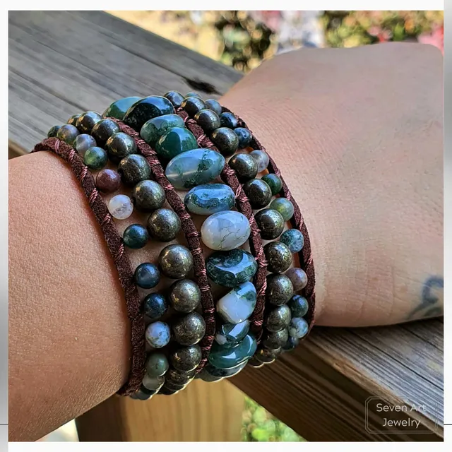 Sultan Bracelet
Mossy Agate, Pyrite, indian Agate

#etsyseller #etsyhandmade #etsy #theetsies #etsyshop