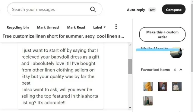 We are really appreciates these reviews from customers and this is so lovely messenger we got today.
So happy to services #custom #clothes for ladies
Don't hesitate to contact with us to get your custom clothes, able to custom on your own design. 
#customlinen #customplus #plussize #plussizefashion #plussizestyle #etsyseller