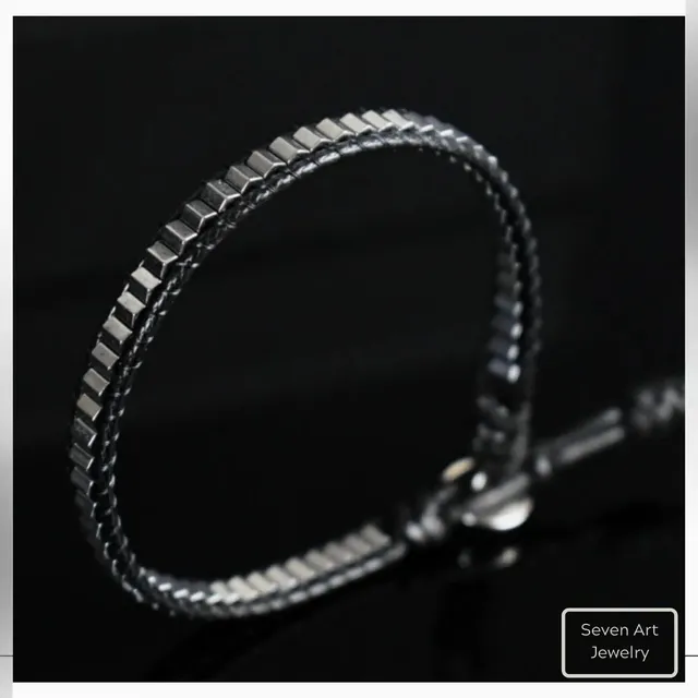 Hematite Slim Bracelet
Silver color

#etsy #etsyshop #etsyseller #theetsies