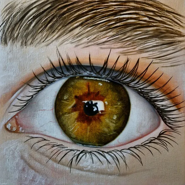Eye: Iris Kubista
We've opened our eyes 
Oil on wood 
20x20cm 

Story of her mom Ramona: 

"This is my daughter's eye.
Iris is 6 and has a very clear view of the world. She trusts in herself, has great intuition and stands up for herself. At the same time, she is still so free, pure, impulsive, and capricious. I hope she always keeps her mind open because she is the future. 

My wish is that more and more people will see the world as it is. That people wake up and don't think that misery is passing their door. And if that is the case, they still stand up for someone else. We need to support, love, and empower each other." 

I am still looking for more eyes to paint, so are you interested in participating 👇🏼
https://www.debbievervoort.com/project-info